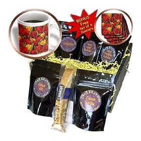 Lee Hiller Designs Floral Print - Tulips Red and Yellow - Coffee Gift Baskets - Coffee Gift Basket