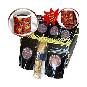 Lee Hiller Designs Floral Print - Tulips Red and Yellow - Coffee Gift Baskets - Coffee... by 3dRose LLC