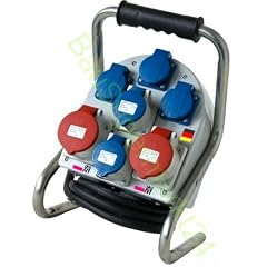 Stromverteiler 16A 400V Stromstation 2x 16A 400V, 2x 16A CEE blau 230V, 3x Schuko Baustromverteiler IP44 CE Kraftstromverteiler f�r Veranstaltungen Bau Camping Messebau Drehstromverteiler mit 2m Kabel H07RN-F 5G2,5 32 A16 A 400 230 Volt Strombox