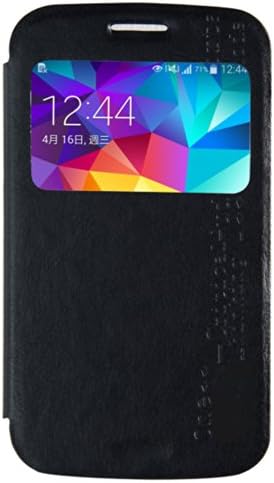 AnoKe@ SMAS View Window Stand Side Flip Pu Leather Cover Pc Hard Case - Retail Packaging for Samsung GALAXY K Zoom SM-C111 SM-C115 C1158 s5 zoom (Black)