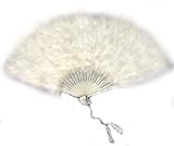 SACAS Large White Feather Hand Fan for costume, halloween, party, dance