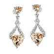 CZ & Champagne Colored Stones Sterling Silver Earrings