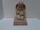 Angel Figurine Holding Cat Pet Memorial Garden Stone