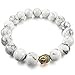 Men,Women's 10mm 12mm Alloy Bracelet Link Wrist Gold White Howlite Turquoise Buddha Mala Beads Elastic
