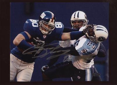 Jerome Shockey New York Giants Autograph Photo Steiner - Autographed NFL Photos