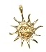 Beautiful 24k Yellow Gold Layered GL Blazing Sun Charm/Pendant - Lifetime Warranty! (...