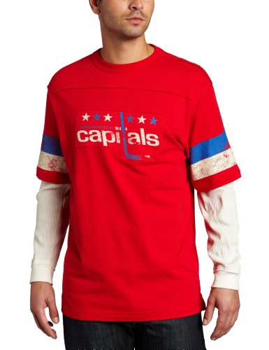 NHL Men's Washington Capitals Classics Long Sleeve Thermal Applique Crew (Red, X-Large)