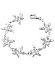 Sterling Silver Starfish Links Bracelet (7 inch)
