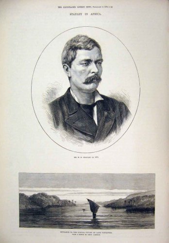 1878 STANLEY AFRICA MANYEMA BATTLE ARUWIMI RIVER MAP