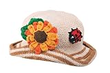 San Diego Hat Company Sunflower with Ladybug Hat, Tan, 6-12 Months