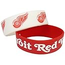 NHL Detroit Redwings Silicone Rubber Bracelet Set, 2-Pack