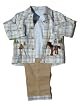 "Good Lad Toddler Boy Plaid ""Cowboy"" 3pc Set"
