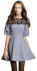 Spring 2015 Full-Skirt General Print Lace  Dress