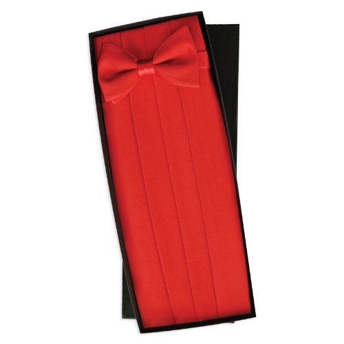 Red Silk Tie & Cummerbund Set