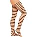 Orange/Black Striped Tights Adult