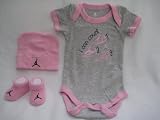 Nike Jordan Infant New Born Baby Boy/Girl Shoulder Bodysuit, Booties and Cap 0-6 Months with Jordan & i can count Sign One Set 3 Piece Set