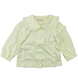 【H27年秋冬物】(日本製) Pample Mousse(パンプルムース) 天竺衿・肩レース付きブラウス 95cm/IV NO.DP-53200