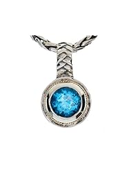 Balissima By Effy Collection Sterling Silver and 18k Yellow Gold Blue Topaz Pendant Necklace