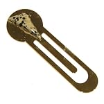 Jasper Bookmark 01 Dalmatian Triangle Gold Brass Marker Text Stone 3.2