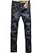 SSLR Men's Straight Fit Fleece Denim Jeans
