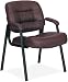 Visitor Chair with Leather Padded Arms - Burgundy