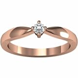 14K Rose Gold Solitaire Diamond Ring - 0.10 Ct.