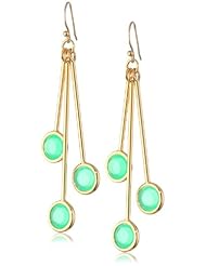 kate spade new york "Ferris Wheel" Triple Bud Green Drop Earrings