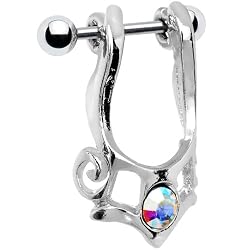 Aurora Gem Tribal Shield Cartilage Earring