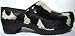 Sanita Women's Safari Collection Black and White Cow Wooden Clogs Image