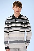 Long Sleeve Engineered Stripe Pima Jersey Polo