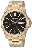 Seiko Solar Day/Date Window Black Dial Men's watch #SNE100