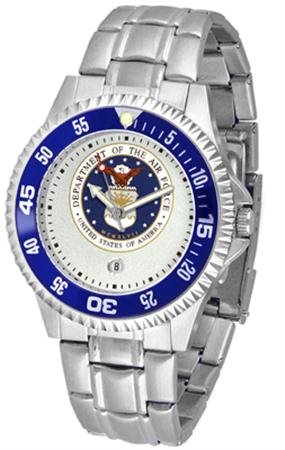 U.S. Air Force MILITARY Mens Steel Bandwrist Watch