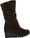 Lucky Top Girls Suede Wedge Heel Boots with Buckle Accent Pure 2K