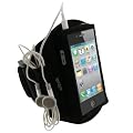 iGadgitz Black Water Resistant Neoprene Sports Gym Jogging Armband for Apple iPhone 4 & 4S 16GB, 32GB & 64GB