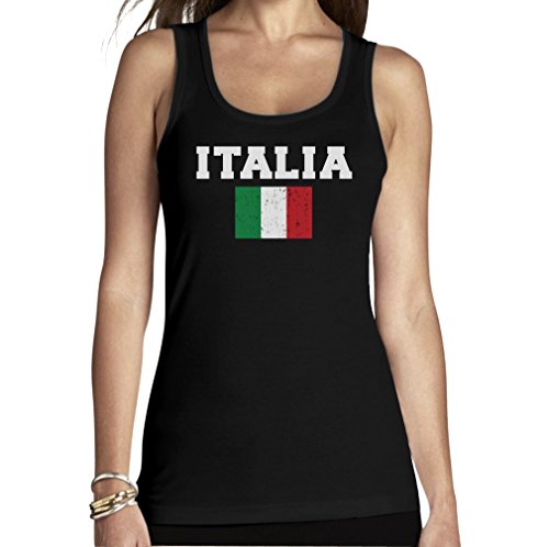 Italia Fanshirt Italien Euro Olympiade Frauen Tank Top Small Schwarz