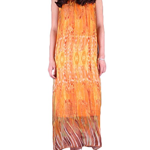 (ディーコッテ)D'Kotte レディース 春 夏 ワンピース ドレス ロング マキシ シフォン ノースリーブ ビーチ リゾート neaa288