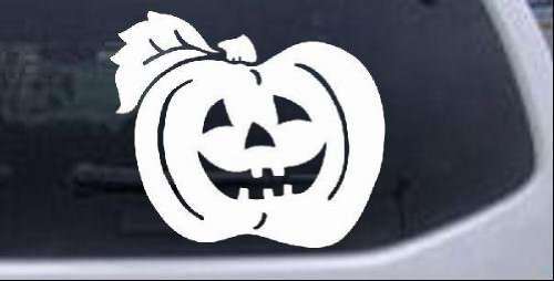4in X 3.5in White -- Jack O Lantern Halloween Other Car Window Wall Laptop Decal Sticker
