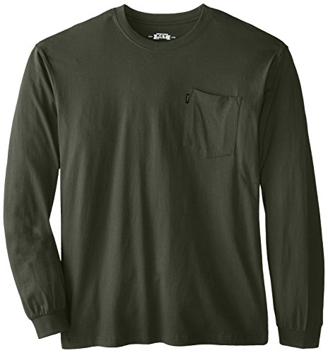 Key Apparel Men's Big-Tall Heavyweight Long Sleeve Pocket T-Shirt