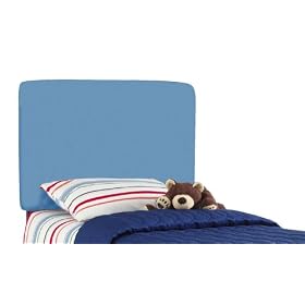 Aaron'S Twin Kids Headboard By Skyline Furniture In Gazebo Light Blue Cotton by Skyline Furniture