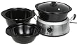Hamilton Beach 33135 3-in-1 Slow Cooker with 2-, 4-, and 6-Quart Crocks, Stainless Steel