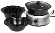 Hamilton Beach 33135 3-in-1 Slow Cooker with 2-, 4-, and 6-Quart Crocks, Stainless Steel