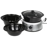 Hamilton Beach 33135 3-in-1 Slow Cooker with 2-, 4-, and 6-Quart Crocks, Stainless Steel by Hamilton Beach