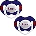 Los Angeles Angels of Anaheim Royal Blue-Red Striped 2-Pack Team Logo Pacifiers