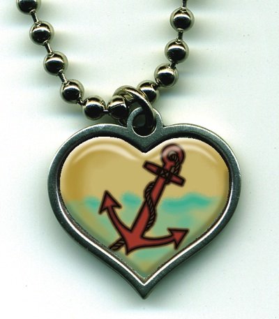 Click here to buy Hand Made Womens Retro 'ANCHORS AWAY' Chain Necklace Pendant.