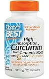 Doctor's Best Curcumin C3 Complex with BioPerine (500 Mg), Capsules, 120-Count
