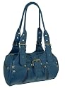 Nicole Studs n Zips Faux Leather Shoulder Bag - TEAL