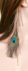 Improving Lifestyles Hair Clip Peacock Long with Suede Style Strips