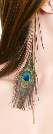 Improving Lifestyles Hair Clip Peacock Long with Suede Style Strips