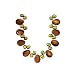 Sterling Silver Green/Gold Color Fresh Water Pearl and Brown Shell Necklace - 18''