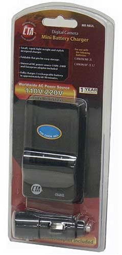 Canon PowerShot SD750, SD1000 - Replacement Battery Charger (Incl. Car and European Plug Adapters)